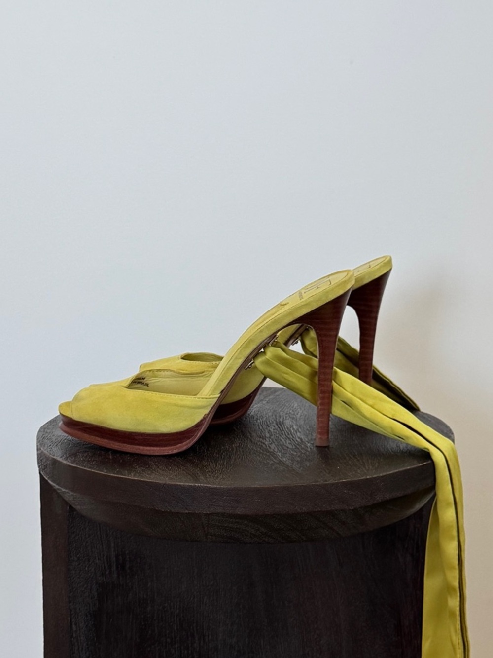 Diane Von Furstenberg - Satin High Heel Slide with Wrap Straps - Size 7.5 / 38